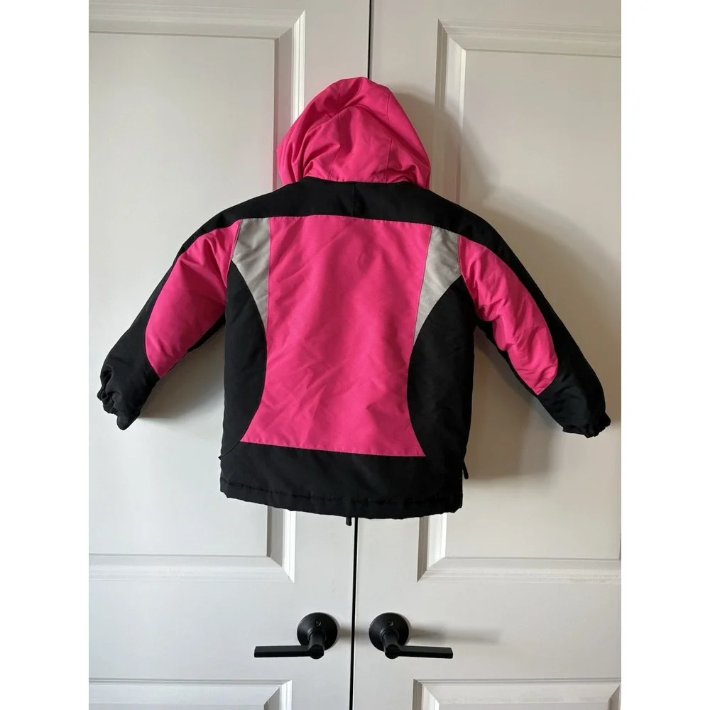 Roebuck & Co Snowsuit Jacket and Overalls Girls M 5-6 Pink Black Winter Ski Set